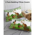 thumbnail image 2 of St. Patrick's Day Pillow Cases Standard Size Set of 2 - Microfiber Bed Throw Pillow Covers, Green Lucky Clovers Dog Decorative Lumbar Pillow Cover with Envelope Closure for Sofa/Travel 20"x26", 2 of 6