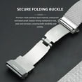 thumbnail image 3 of Premium 20mm Stainless Steel Watch Strap with Quick Release Spring Bars - Adjustable Length, Folding Buckle Design, Waterproof & Sweatproof, Compatible with Smart/Traditional Watches - Silver, 3 of 6