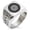 Silver, variant on Stainless Steel Sakakibara Samurai Crest Geometric Pattern Biker Style Polished Ring