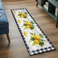 thumbnail image 3 of Yellow Lemon 2'x6' Runner Rugs for Hallway Kitchen Bedside Non Slip, Wooden Summer Botanical Black White Checkered Entryway Rug Runners with Rubber Backing, Long Carpet Runner for Laundry Room, 3 of 8