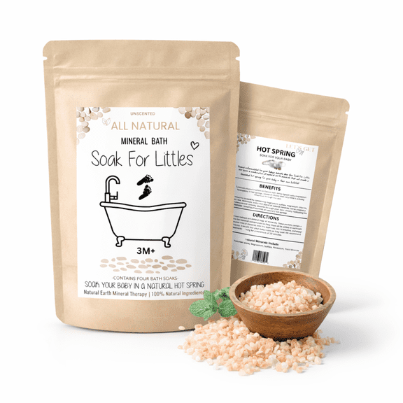 Soak for Littles: Mineral Bath Soak, 100% Organic Natural Earth Minerals, Better Than Oatmeal Bath Baby, Epsom, Oatmeal, or Kids Salts Baths, Soak Your Little One in A Natural Hot Spring