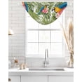 thumbnail image 4 of Waterfall Valances for Windows, Summer Kitchen Sheer Valance Curtains, Botanical Palm Leaves Flower Bird Animals Plants Rod Pocket Elegant Swag Valances for Living Room Bedroom, 47.2"x38.5", 1 Panel, 4 of 8