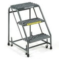 thumbnail image 2 of Ballymore 318G Grip 16"W 3 Step Steel Rolling Ladder 10"D Top Step, 2 of 3