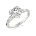 thumbnail image 2 of Earth Jewel Stunning 2.34 Ct Heart Cut Diamond Engagement Ring - Lab Created Simulated Diamond Ring - 14K White Gold Plated Ring - Split Shank and Halo Design - Perfect for Celebrating Love, 2 of 3