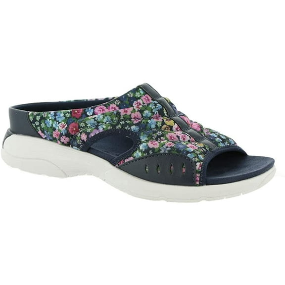 Easy Spirit Womens Flat Sandals 7 Narrow Blue Multi