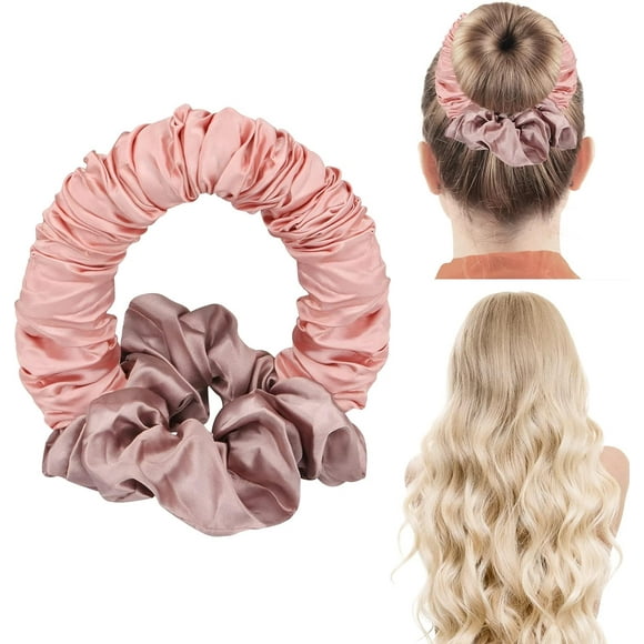 Heatless curlers headband, Lazy Hair Rollers Overnight Curls Headband(Pink)