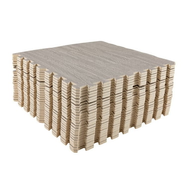 25PCS Floor Mat, EVA,PE Foam Interlocking Mat Puzzle Exercise Mat 24''L x24''W Grey Wood Grain