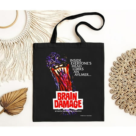 vintage NWT Brain Damage American Horror Comedy Movie Graphic Logo Tote Bag S--TH18527