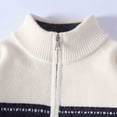 thumbnail image 4 of Christmas Sweater for Men Long Sleeve Mock Quarter Zip Cable Knit Pullover Tops White M, 4 of 9