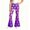Purple, variant on Girls Pants 1 Shimmering Glitter Print Wide Leg Casual Trousers with Festive Detailing for Everyday Occasions