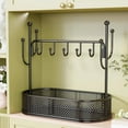 thumbnail image 6 of Decorative Iron Storage Basket with 5 Hooks - Versatile Entryway Organizer & Durable Display Shelf for Home, 12x10x6 Inch,Black, 6 of 6