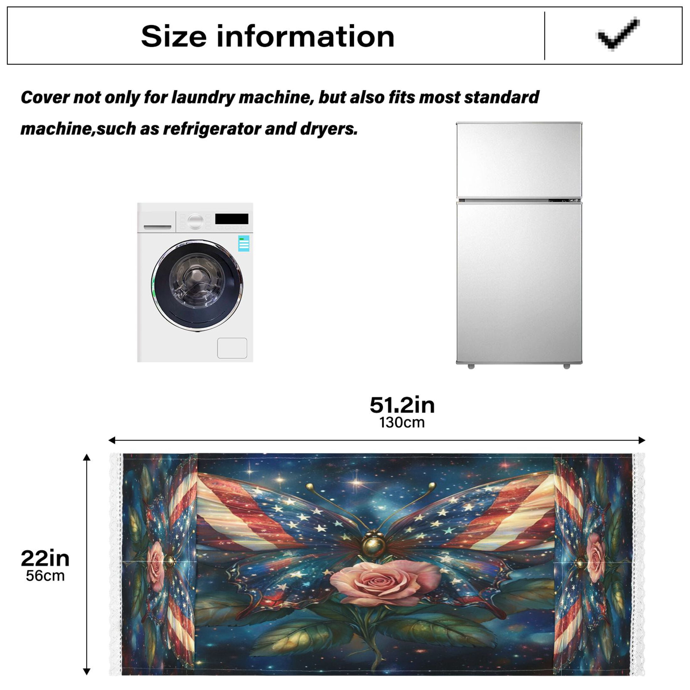 WOBOGO American Flag Butterfly Washing Machine Cloth Dryer Refrigerator Top Cover Protective Non-Slip Mat For Kitchen Laundry