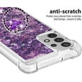 thumbnail image 4 of Samsung Galaxy A32 4G(Not 5G) Case,Creativity Clear Quicksand Glitter Flowing Liquid Floating Soft TPU Case w/Stand Bling Diamond Sparkle Phone Cover for Samsung Galaxy A32 4G  Purple, 4 of 14
