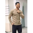 thumbnail image 3 of COOFANDY Mens Knit Sweater Casual Henley Shirts Long Sleeve Pullover Sweater Button Down Shirts Fall Tops, 3 of 8