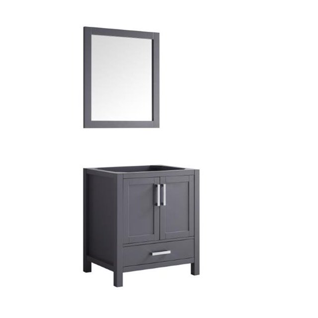 Lexora LJ342230SB00M28 Coiffeuse Simple Jacques 30 Po. Sans Dessus & Miroir 28 Po. - Gris Foncé