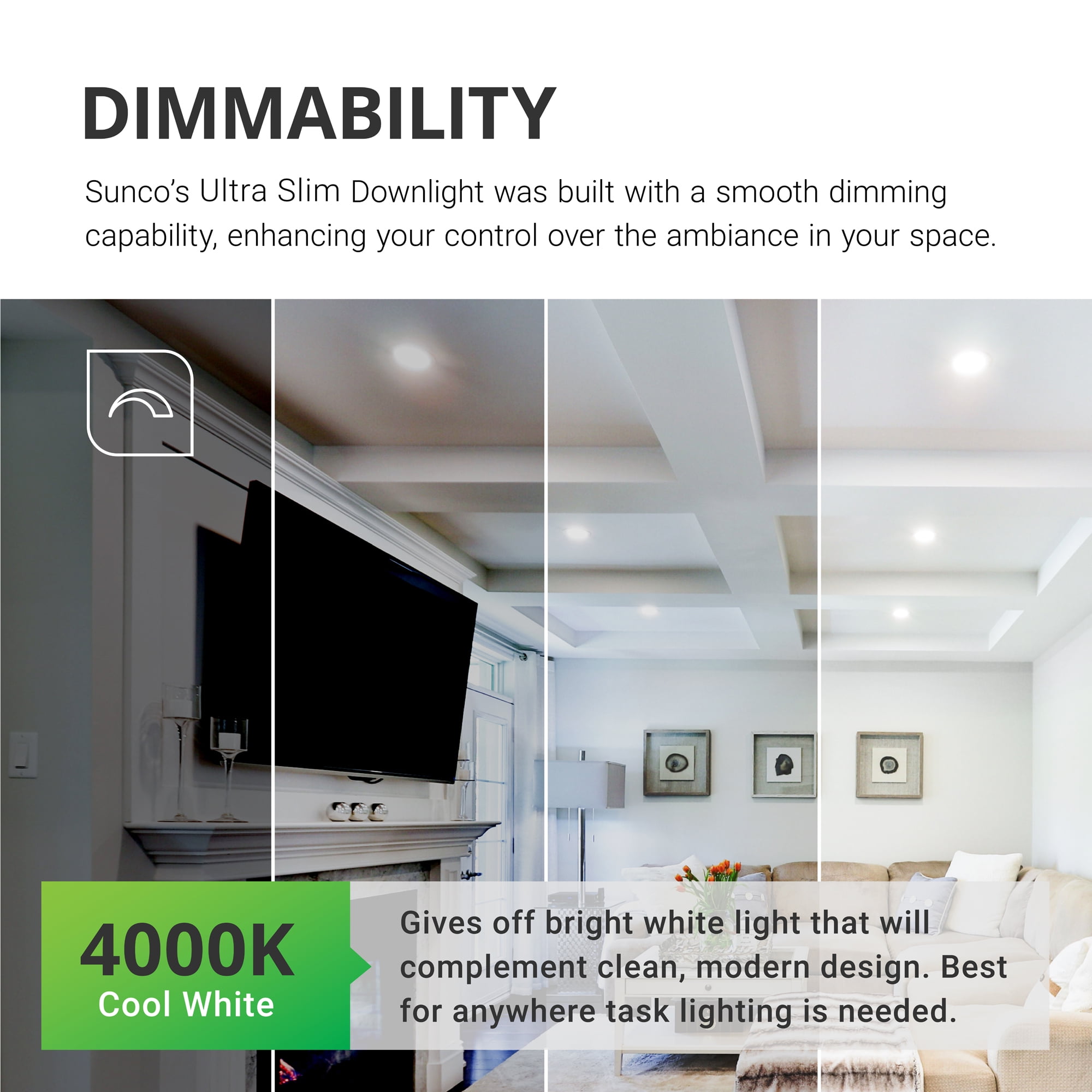Sunco Lighting 10 Pack 6 Inch Slim Ultra-Thin Recessed Retrofit Kit LED 3000K 