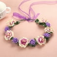 thumbnail image 6 of opvise Flower Headband Nice Looking Adjustable Artificial Women Girl Flower Wreath Crown Rose Red, 6 of 8