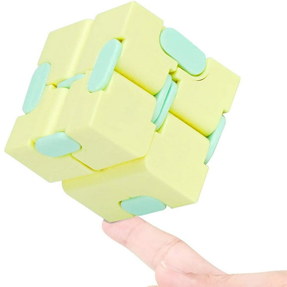Magic Cube Toy Sensory Anxiety Relief Toy Magic Cube Pocket Plastic Portable Pocket Cube for Children Adults, Yellow