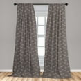 thumbnail image 5 of Ambesonne Taupe Curtains, Chrysanthemum Flowers, Pair of 28"x84", Taupe, 5 of 5