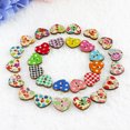 thumbnail image 3 of HEVIRGO 100Pcs Multicolor Heart Shaped 2 Holes Wood Sewing Scrapbooking Buttons, 3 of 10