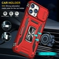 thumbnail image 5 of for iPhone 14 Pro Case with Kickstand with Camera Cover,Military-Grade Protection,Metal Ring Kickstand,Bumper Case for iPhone 14 Pro Case,Red 5-IP14p-02, 5 of 14