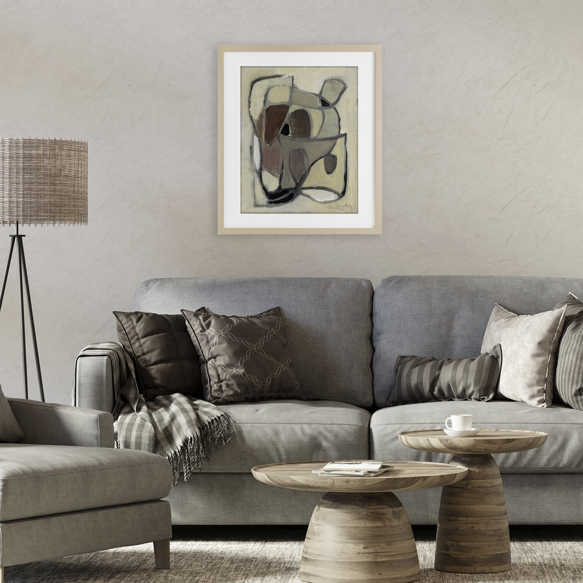 Stupell Industries Rustic Curved Shapes Abstract Birch Framed Print Under Glass, design by Lanie Loreth