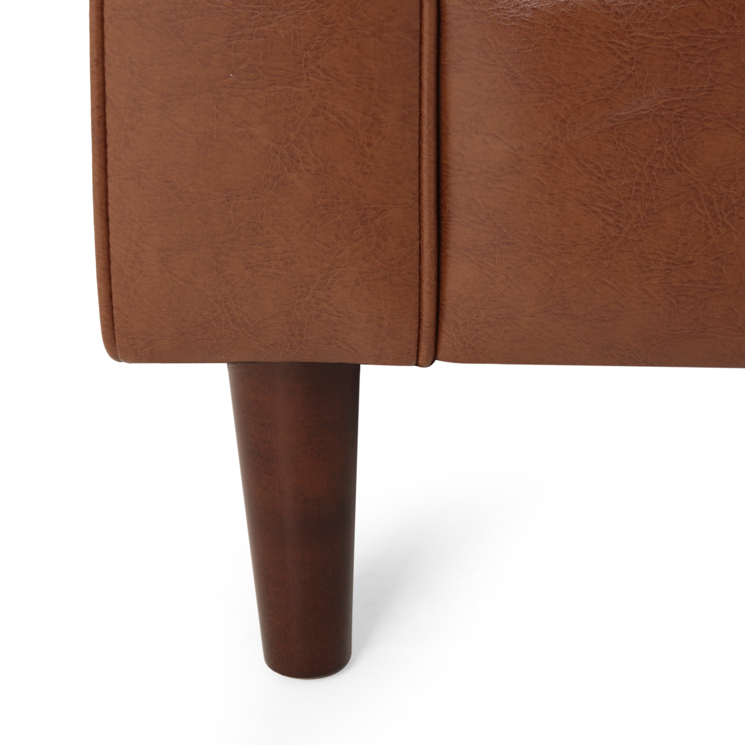 Noble House Portage Faux Leather Club Chair, Cognac Brown