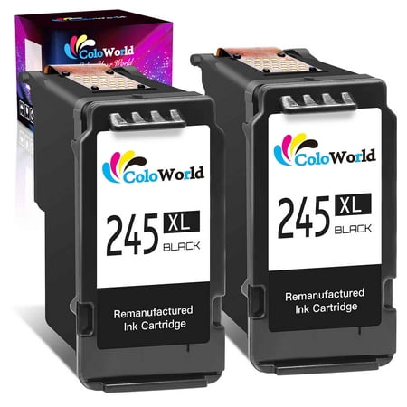 ColoWorld 245XL Black Ink Cartridge Replacement for Canon PG-245 XL (2-Pack)