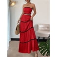 thumbnail image 2 of Women'S Crop Top Maxi Skirts Set 2 Piece Outfit Dress Red M, 2 of 5