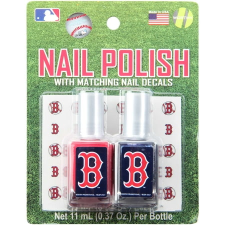 Boston Red Sox 2-Pack Nail Polish with Nail Decal - No Size