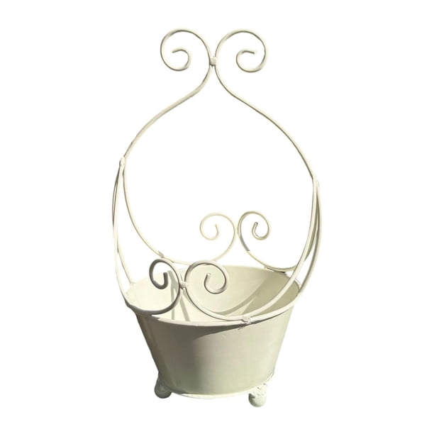 Soporte de plantas de plantador de pared de metal rústico vintage, hierro, decorativo, soporte para plantador para la oficina domiciliaria decoración