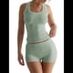 thumbnail image 2 of Conjunto de Shorts Deportivos Ajustados para Mujer: Top Sin Mangas y Shorts Judías XL, 2 of 8