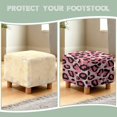 thumbnail image 6 of Jiueut Leopard Print Footstool Slipcover, Thick Foot Rest Cushion Non Slip Square Slipcover for Ottoman with Elastic Buttom for Living Room, 6 of 7