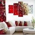 thumbnail image 1 of Fleur Rouge Colorée dans des Gouttes de Pluie - Grande Oeuvre Florale sur Toile, 1 of 4