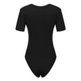 thumbnail image 3 of SHCKE Women's Short / Long-Sleeve Bodysuit Tops Slim Fit Stretchy Bodysuit Jumpsuits, 3 of 6