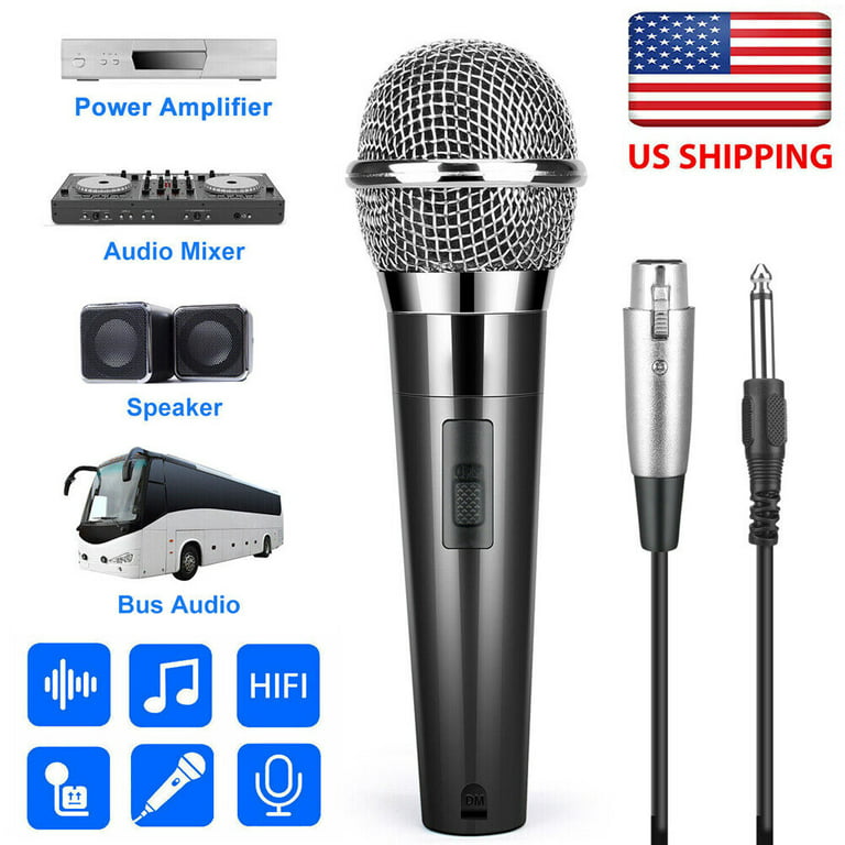 US 1~2 Pack 10Ft Wired Handheld Dynamic Microphone 1/4 Mic Party Speech  Karaoke