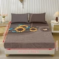 thumbnail image 2 of COEQINE Twin Sheets 3 Pieces Bedding Set, Comfort Wrinkle Free Fitted Sheet with 2 Pillowcases, Soft Winter Bottom Bedsheet Easy & Secure Fit, Butterfly Sunflower Brown Texture, 2 of 5