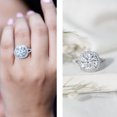 thumbnail image 4 of Rosec Jewels Lab Grown Diamond Engagement Ring with Halo - IGI Certified (4 Carat, E-VS1 Grade) - Split Shank Ring for Women, 18K White Gold, US 7.00, 4 of 8
