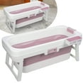 thumbnail image 3 of Happydeer Portable Bathtub 51 inch Collapsible Tub with Flip-up Handle, Foldable Bathtub, No Lid, Pink, 3 of 7