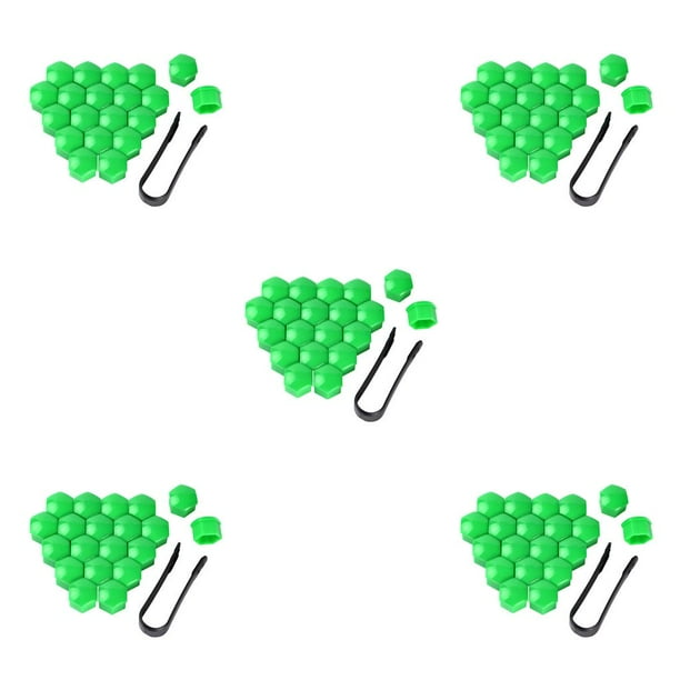 Scienceny Paquete de 20 tapas de tuercas de rueda de coche, cubierta de cabeza de tornillo de cubo automático, reemplazo de plástico, tuercas de Verde 21mm 5piezas Scienceny CBP191673