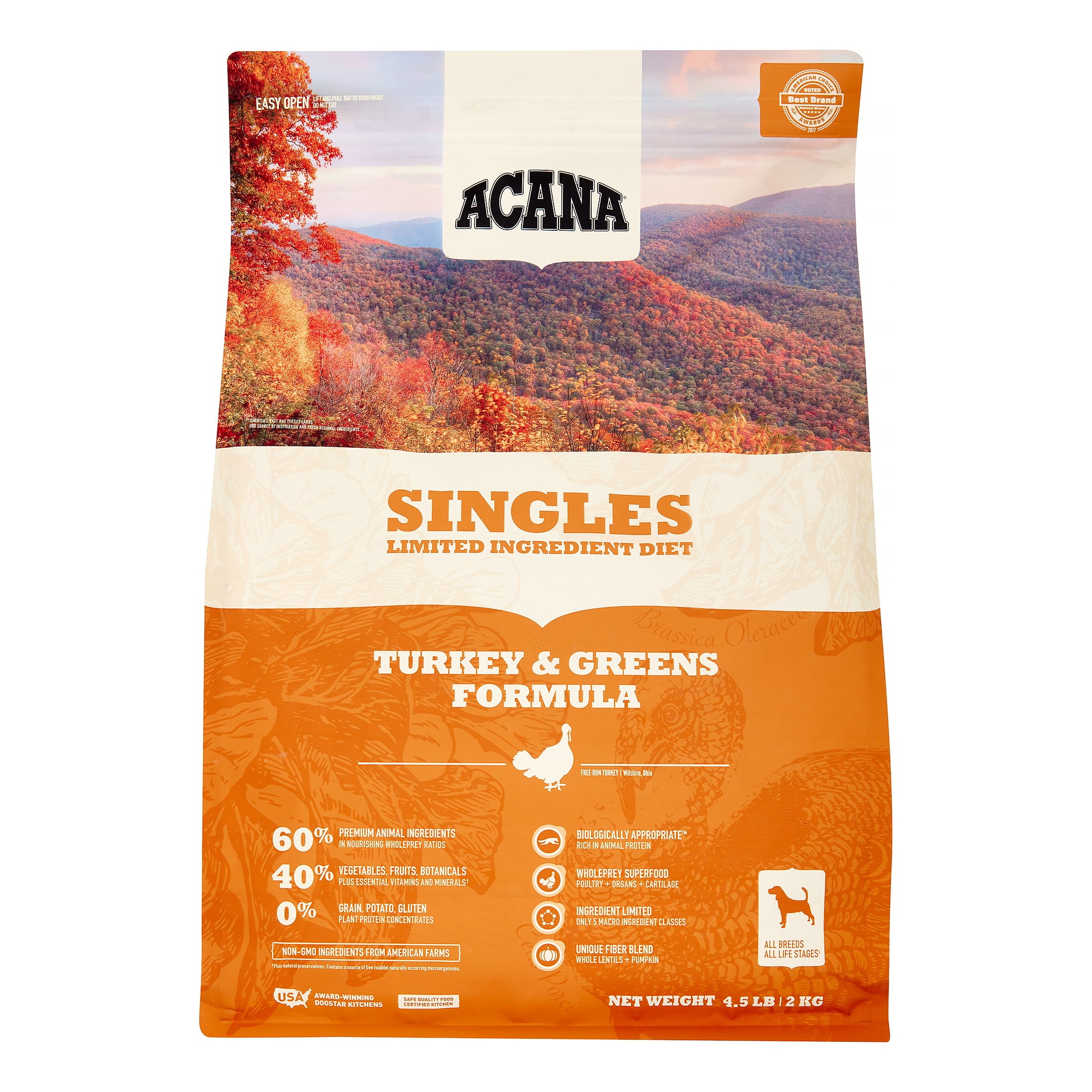 acana singles turkey and greens