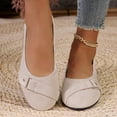 thumbnail image 6 of Commuter Shoes, Women's Buckle Detail Flats Comfortable Low Profile Dress Shoes with Flexible Walking Sole and Easy Everyday Style Flat Sole Shoes Ballet Commuter Shoes Flats, White US-9.5/EU-42, 6 of 6