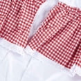 thumbnail image 4 of Cotton Cafe Curtain Country Rural Style Red and White Checked Kitchen Curtain/ Gingham Short Window Valance with Lace 150x40cm, 4 of 6