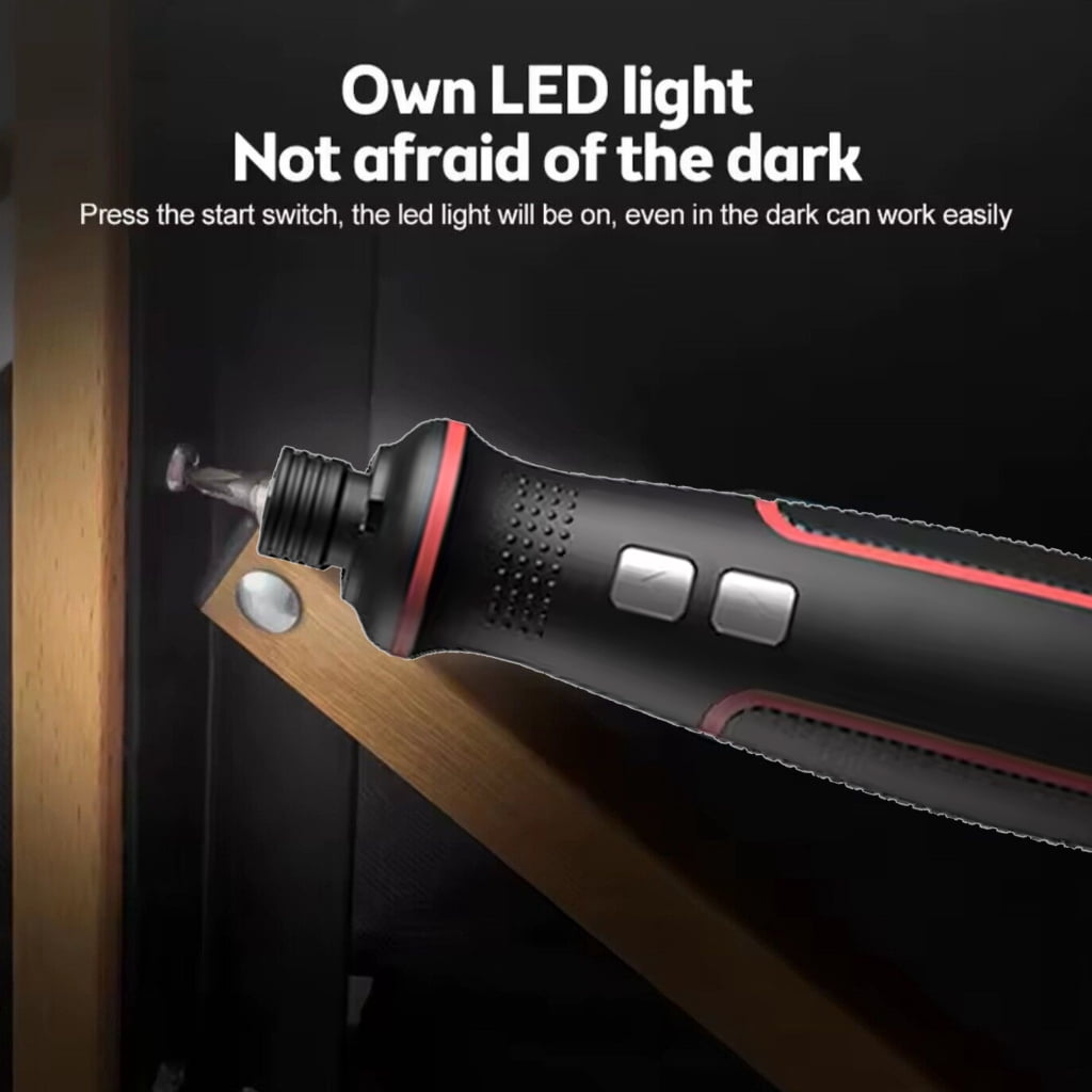 MOMOJIA Rechargeable 3.6V Cordless Electric Screwdriver with LED Light for Home Repairs