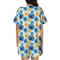 thumbnail image 3 of Qekee Circular Women's Pajama Set Short Sleeve Sleepwear Summer Home Wear with Pockets Soft Short Sleeve Shirt - Circular, 3 of 9