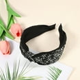 thumbnail image 6 of Unique Bargains 1 Pc Fashion Printed Knotted Headwrap for Women for Girls 6.69"x2.17" Black, 6 of 6