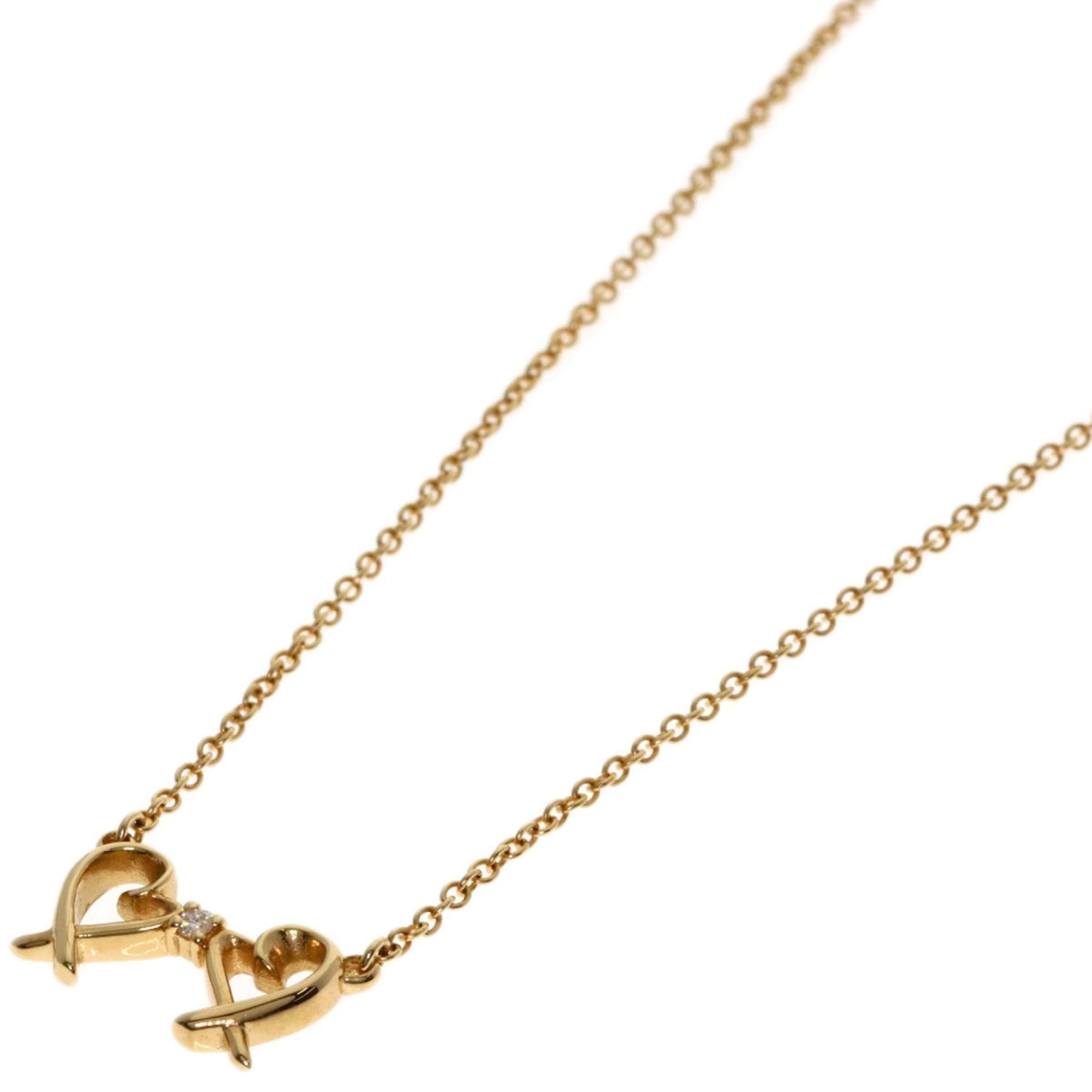 Pre-Owned Tiffany & Co. Double Loving Heart 1-Piece Diamond Necklace in 18K Pink Gold... (Good)