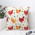 thumbnail image 4 of Wukai Flower Chicken Premium Polyester Fleece Pillow Covers with Hidden Zipper Closure,Luxuriously Soft and Durable-16"x16", 4 of 7