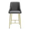 thumbnail image 4 of Zuo Chaise de Comptoir Moderne Madelaine, Gris et Or (Ensemble de 1), 4 of 12