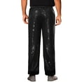 thumbnail image 3 of INSPIRE CHIC Sequin Pants for Men's Elastic Waist 70s Disco Costume Shiny Party Trousers 30 Black, 3 of 5